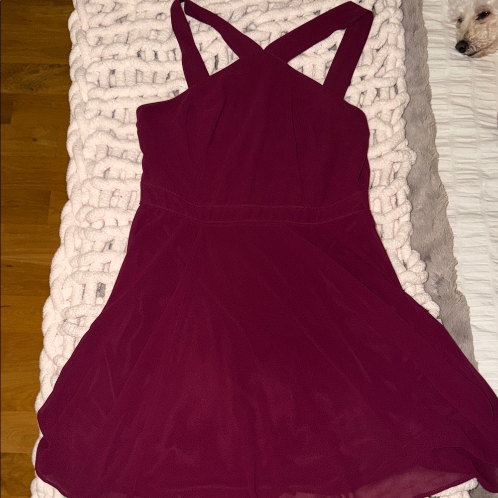 Lulu's Deep Burgundy Mini Dress